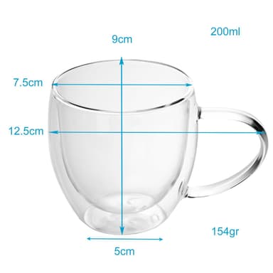 2x Termisk Glass 200-300 ml Teglass Kaffeglass
