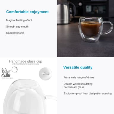2x Termisk Glass 200-300 ml Teglass Kaffeglass