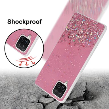 Samsung Galaxy A12 / M12 Silikondeksel Glitter (rosa)