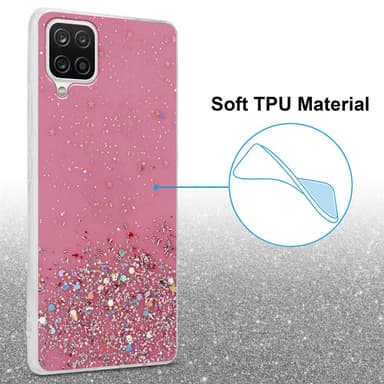 Samsung Galaxy A12 / M12 Silikondeksel Glitter (rosa)