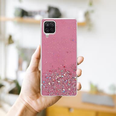 Samsung Galaxy A12 / M12 Silikondeksel Glitter (rosa)