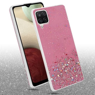 Samsung Galaxy A12 / M12 Silikondeksel Glitter (rosa)