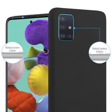 Deksel Samsung Galaxy A51 5G Silikon cover (svart)