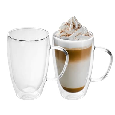 2x Termisk Glass 400-500 ml Teglass Kaffeglass