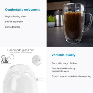 2x Termisk Glass 400-500 ml Teglass Kaffeglass