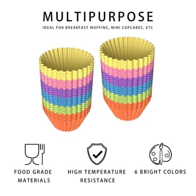 24x Muffinsformer silikon Cupcakeformer gjenbrukbare