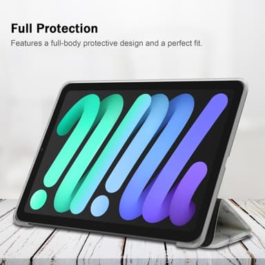 iPad MINI 6 (8.3 Toll) lommebokdeksel cover (hvit)