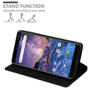 lommebokdeksel Nokia 7 PLUS case (svart)