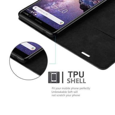 lommebokdeksel Nokia 7 PLUS case (svart)