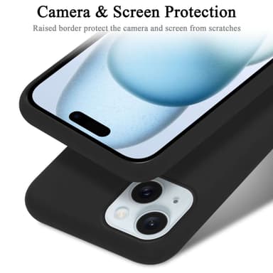 iPhone 15 silikondeksel case (Svart)