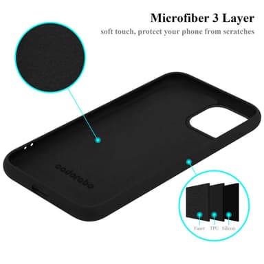 iPhone 15 silikondeksel case (Svart)