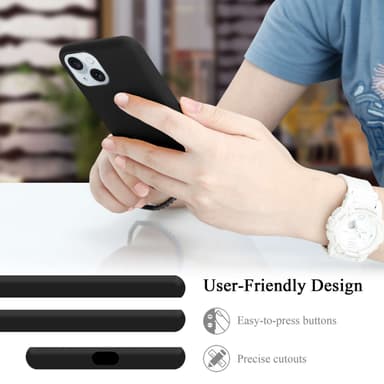 iPhone 15 silikondeksel case (Svart)