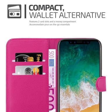 iPhone X / XS lommebokdeksel etui (rosa)