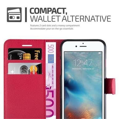 iPhone 7 / 7S / 8 / SE 2020 lommebokdeksel etui (rød)