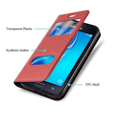 Samsung Galaxy J1 2016 lommebokdeksel cover (rød)