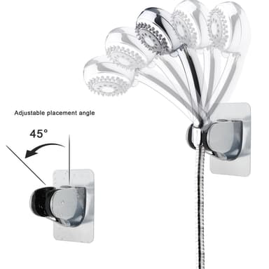 Hånddusjholder Holder for dusjhode uten borer (sølv)