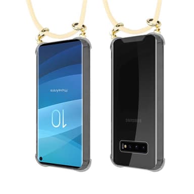 Samsung Galaxy S10 4G Deksel med Halskjede (gul)
