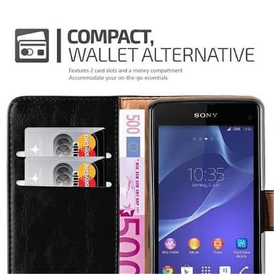 Sony Xperia Z1 COMPACT lommebokdeksel etui (svart)