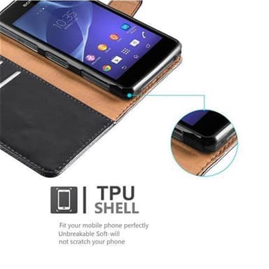 Sony Xperia Z1 COMPACT lommebokdeksel etui (svart)