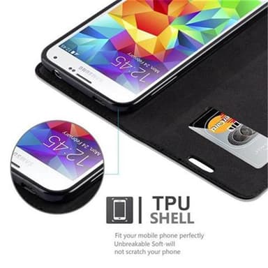 Samsung Galaxy S5 / S5 NEO lommebokdeksel case (svart)
