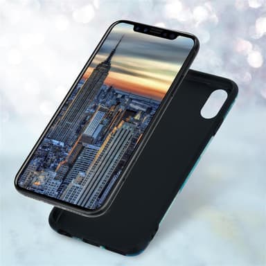 iPhone X / XS lommebokdeksel etui (blå)