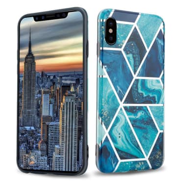 iPhone X / XS lommebokdeksel etui (blå)