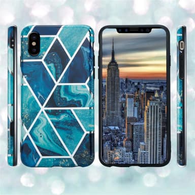 iPhone X / XS lommebokdeksel etui (blå)
