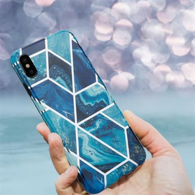 iPhone X / XS lommebokdeksel etui (blå)