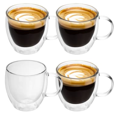 4x Teglass Kaffeglass Termisk Glass 100-150 ml
