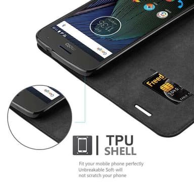 lommebokdeksel Motorola MOTO G5S PLUS case (svart)