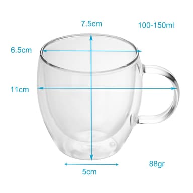 4x Teglass Kaffeglass Termisk Glass 100-150 ml