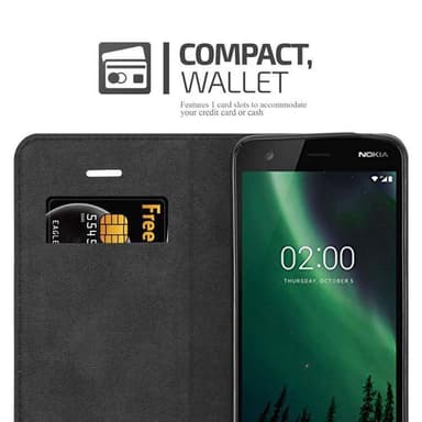 Nokia 2 2017 lommebokdeksel case (svart)