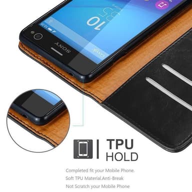 Sony Xperia C4 lommebokdeksel etui (svart)