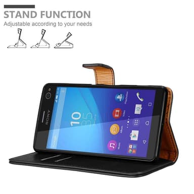 Sony Xperia C4 lommebokdeksel etui (svart)