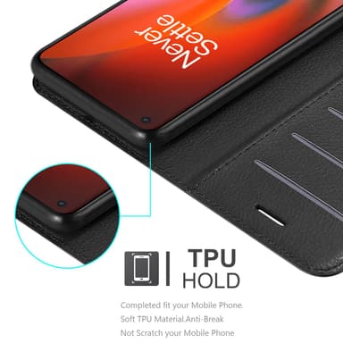 OnePlus Nord 2 5G lommebokdeksel etui (Svart)