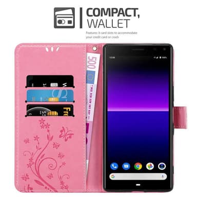 Sony Xperia 8 lommebokdeksel Blomster (rosa)