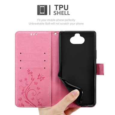 Sony Xperia 8 lommebokdeksel Blomster (rosa)
