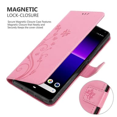 Sony Xperia 8 lommebokdeksel Blomster (rosa)