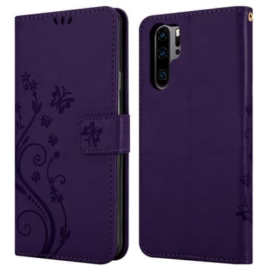 Huawei P30 PRO lommebokdeksel Blomster (lilla)
