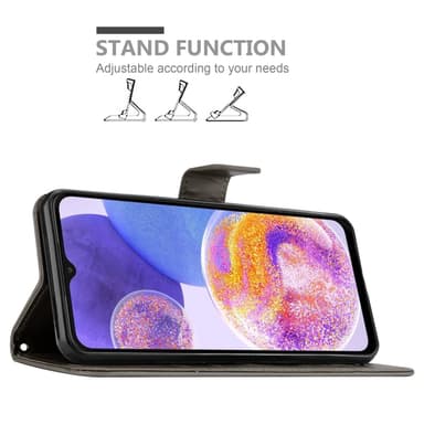 Samsung Galaxy A23 4G lommebokdeksel Blomster (grå)