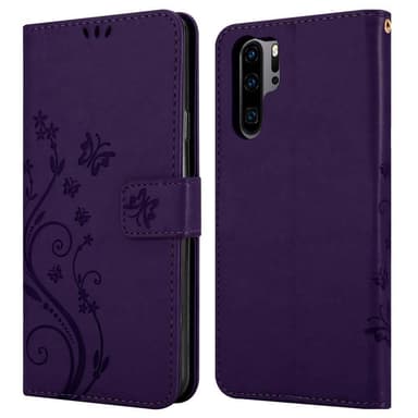 Huawei P30 PRO lommebokdeksel Blomster (lilla)