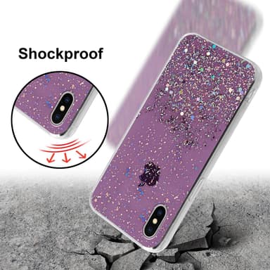 iPhone XS MAX Silikondeksel Glitter (lilla)