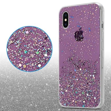 iPhone XS MAX Silikondeksel Glitter (lilla)