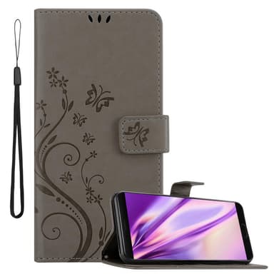 Huawei MATE 10 / NOVA 2i lommebokdeksel Blomster (grå)