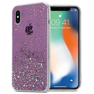 iPhone XS MAX Silikondeksel Glitter (lilla)