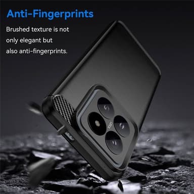 Børstet silikondeksel Xiaomi 14 Pro - Sort