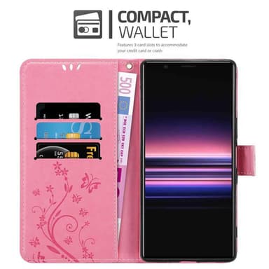 Sony Xperia 5 lommebokdeksel Blomster (rosa)