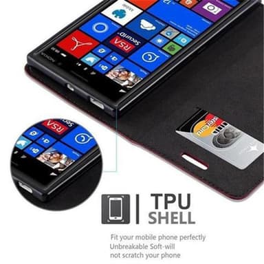 Nokia Lumia 830 lommebokdeksel case (rød)