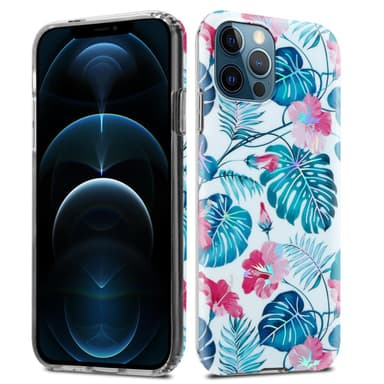 iPhone 12 PRO MAX lommebokdeksel Blomster (hvit)