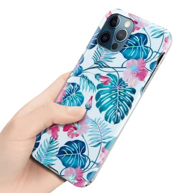 iPhone 12 PRO MAX lommebokdeksel Blomster (hvit)
